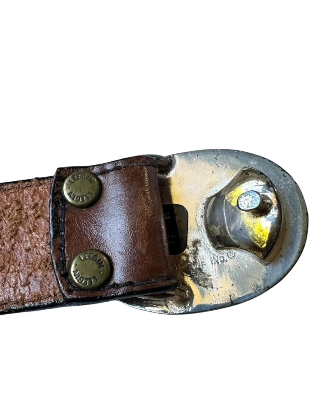 Vintage Tan Leather MARILYN Western Crumrine Eagle Silver Buckle Size 26 XS